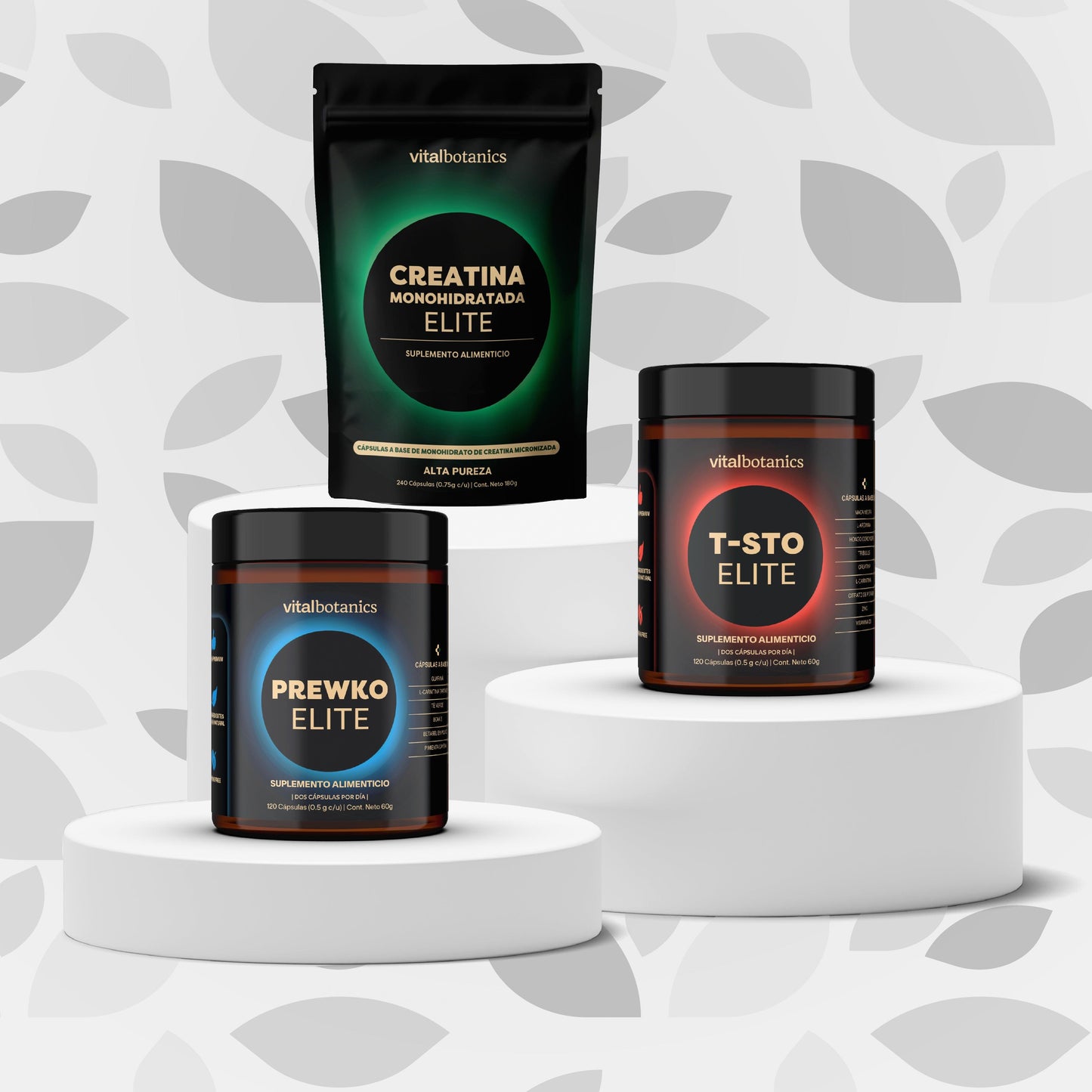 KIT ÉLITE PARA HOMBRE | CREATINA MONOHIDRATADA ELITE, PREWKO ELITE, T-STO ELITE | KIT MEN ELITE
