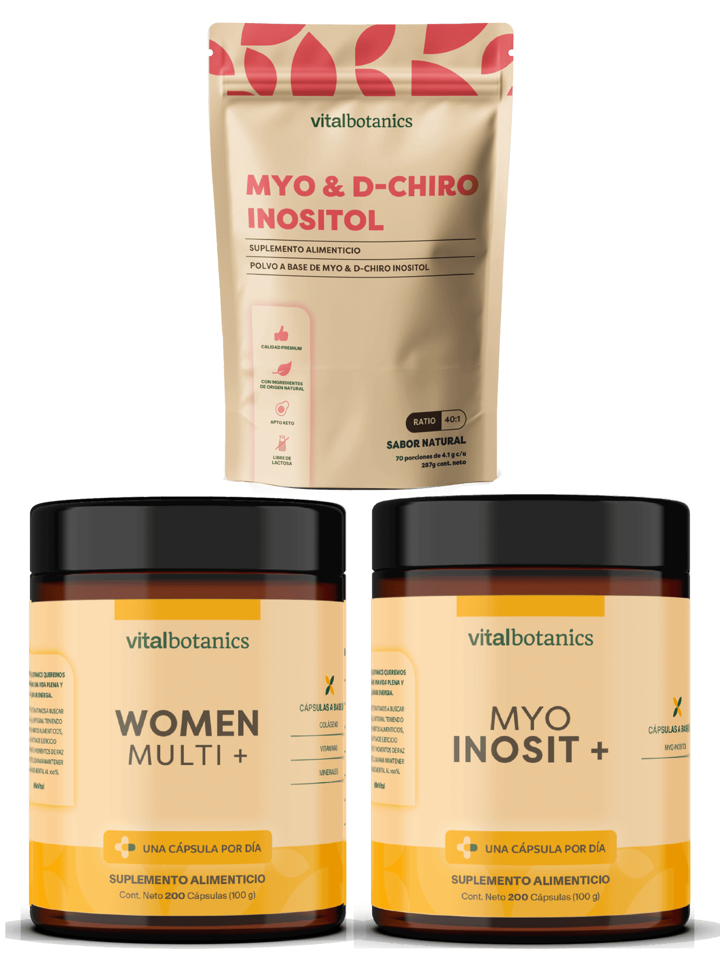 KIT HORMONAL PARA MUJER | MYO & D-CHIRO INOSITOL (POLVO), WOMEN MULTI +, MYO INOSIT + | KIT FEM HORMONE