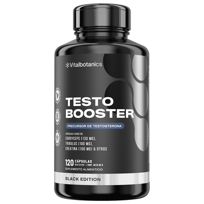 Testo Booster Black | Maca Negra con Cordyceps y Creatina - VitalBotanics