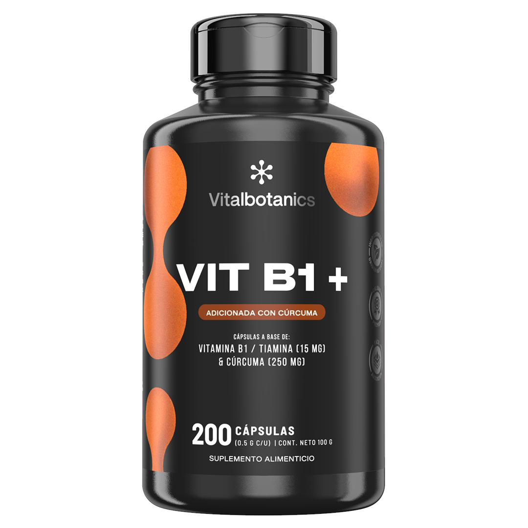 Vit B1+ | Vitamina B1 Tiamina con Cúrcuma - Energía y Sistema Nervioso