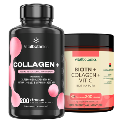 Collagen+ | Colágeno Hidrolizado con Vitamina C y Biotina en Cápsulas