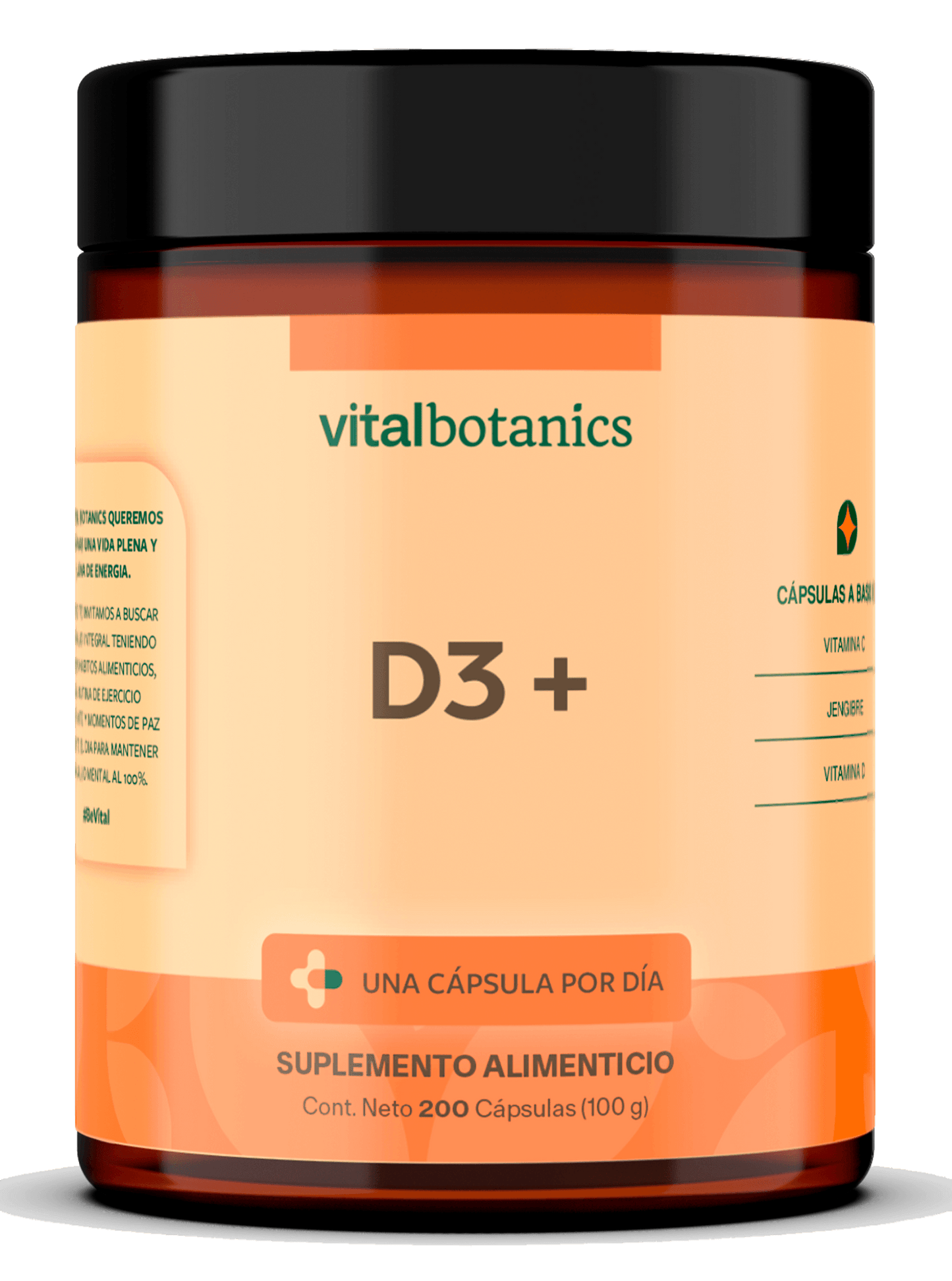 COMPLEJO VITAMINA C + D + JENGIBRE | Vitamina C, Vitamina D, Jengibre | D3 +