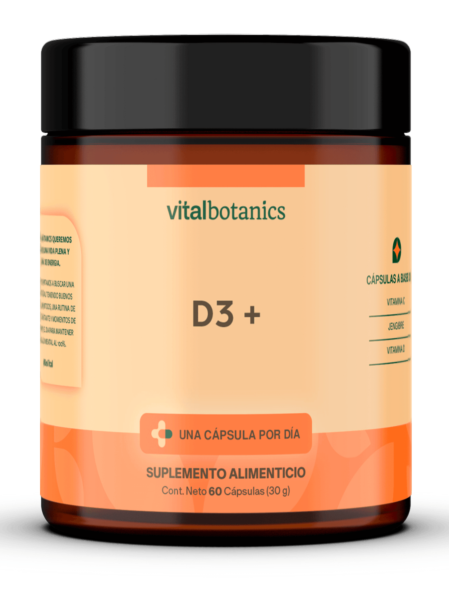 COMPLEJO VITAMINA C + D + JENGIBRE | Vitamina C, Vitamina D, Jengibre | D3 +