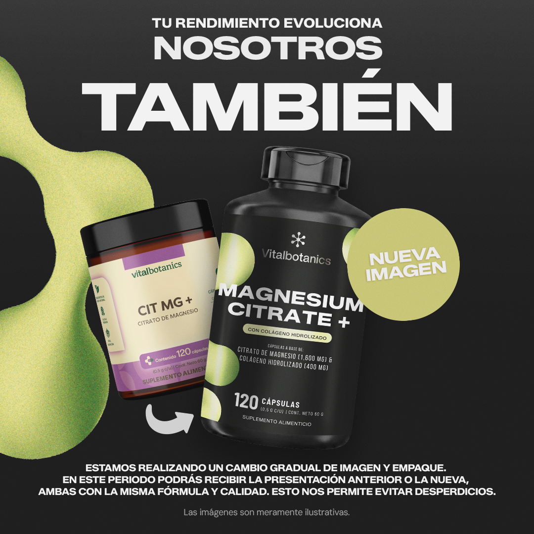 Magnesium Citrate+ Vitalbotanics – citrato de magnesio biodisponible con colágeno