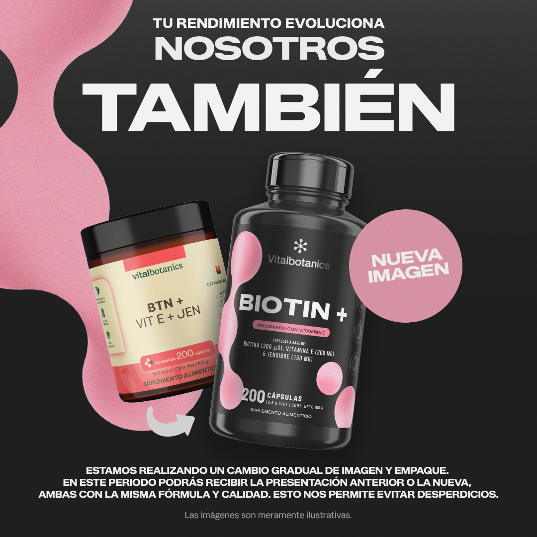 Biotin+ | Biotina con Vitamina E y Jengibre - Cabello, Piel y Uñas