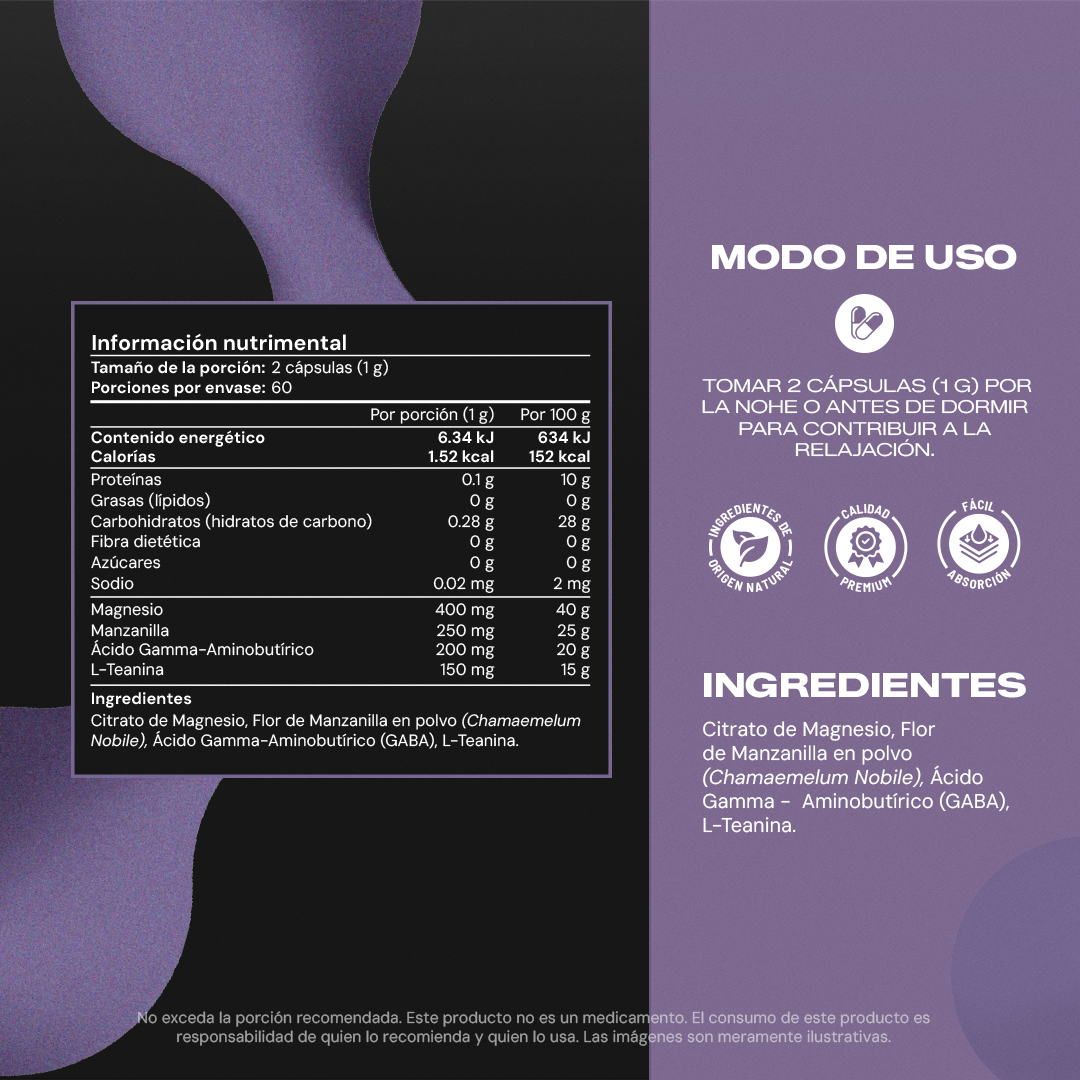 Sleep Booster | GABA con L-Teanina y Manzanilla - Sueño Natural