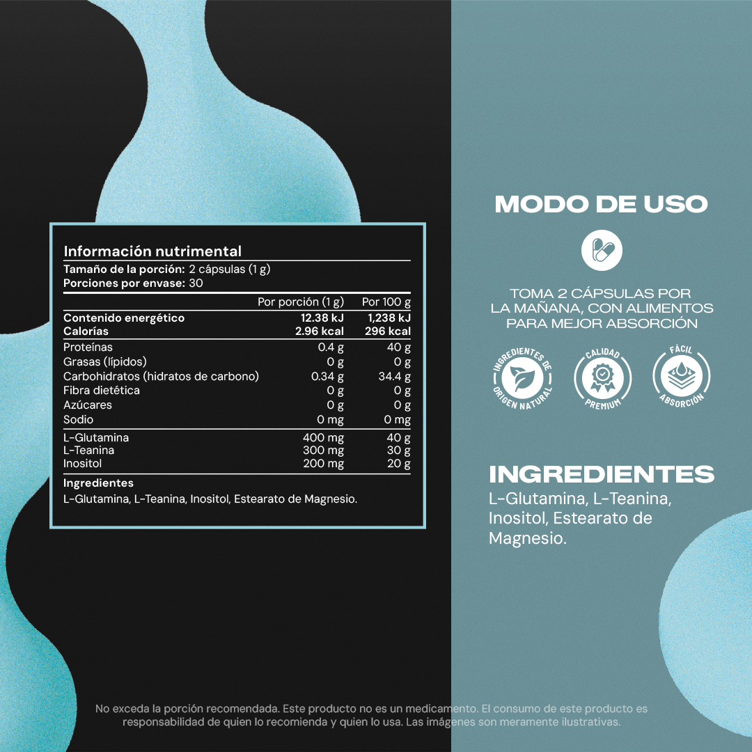 L-Teanine + Inositol | L-Teanina con Inositol y L-Glutamina