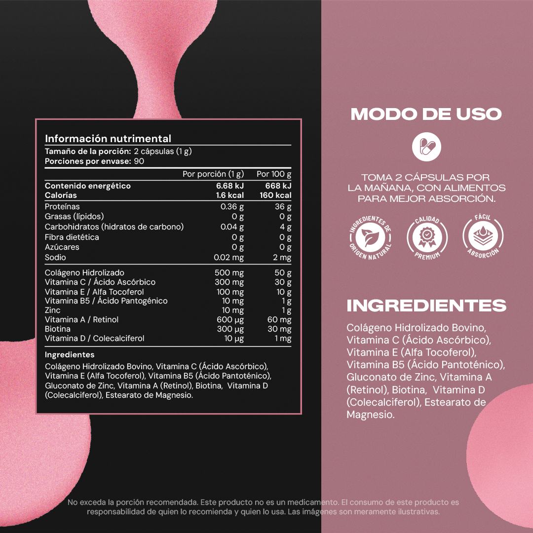 Beauty Booster | Colágeno con Biotina, Vitamina C y Zinc