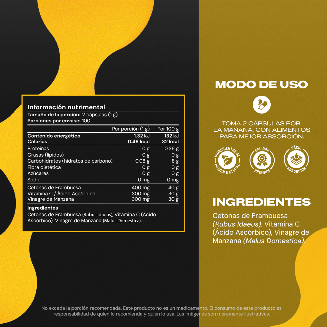 Ketone+ | Cetonas de Frambuesa con Vinagre de Manzana - Control de Peso