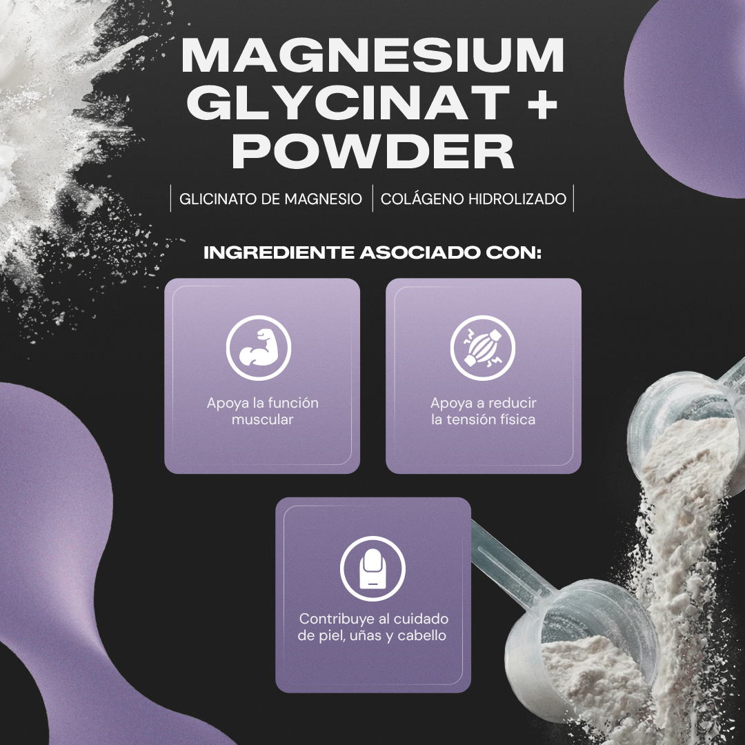 Magnesium Glycinate+ Powder | Glicinato de Magnesio con Colágeno
