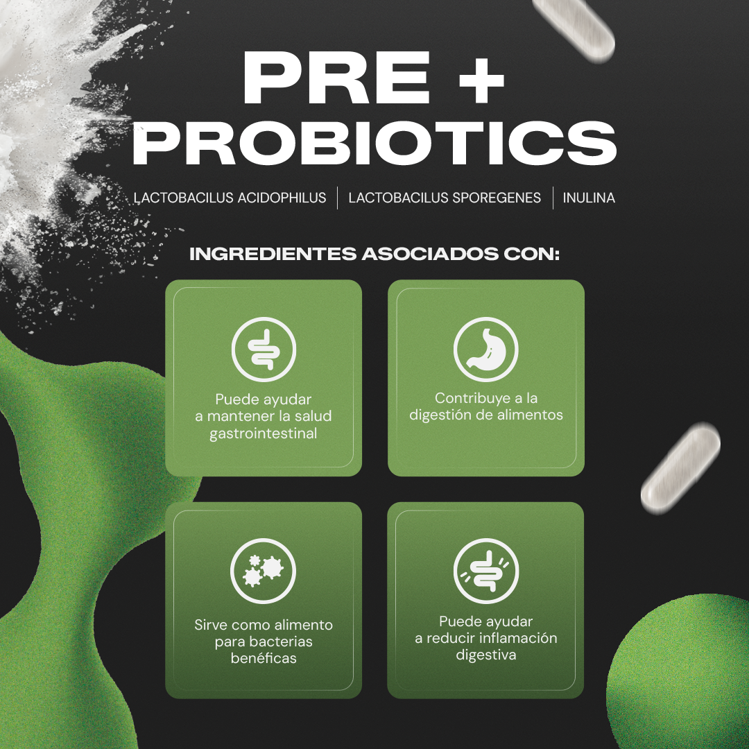 Pre + Probiotics | 60 Billion CFU con Inulina y Enzimas