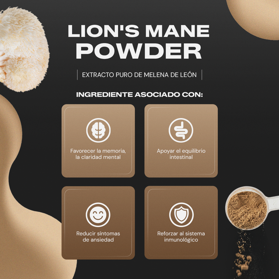 Lion's Mane Powder | Extracto Puro de Melena de León - 100 g en Polvo