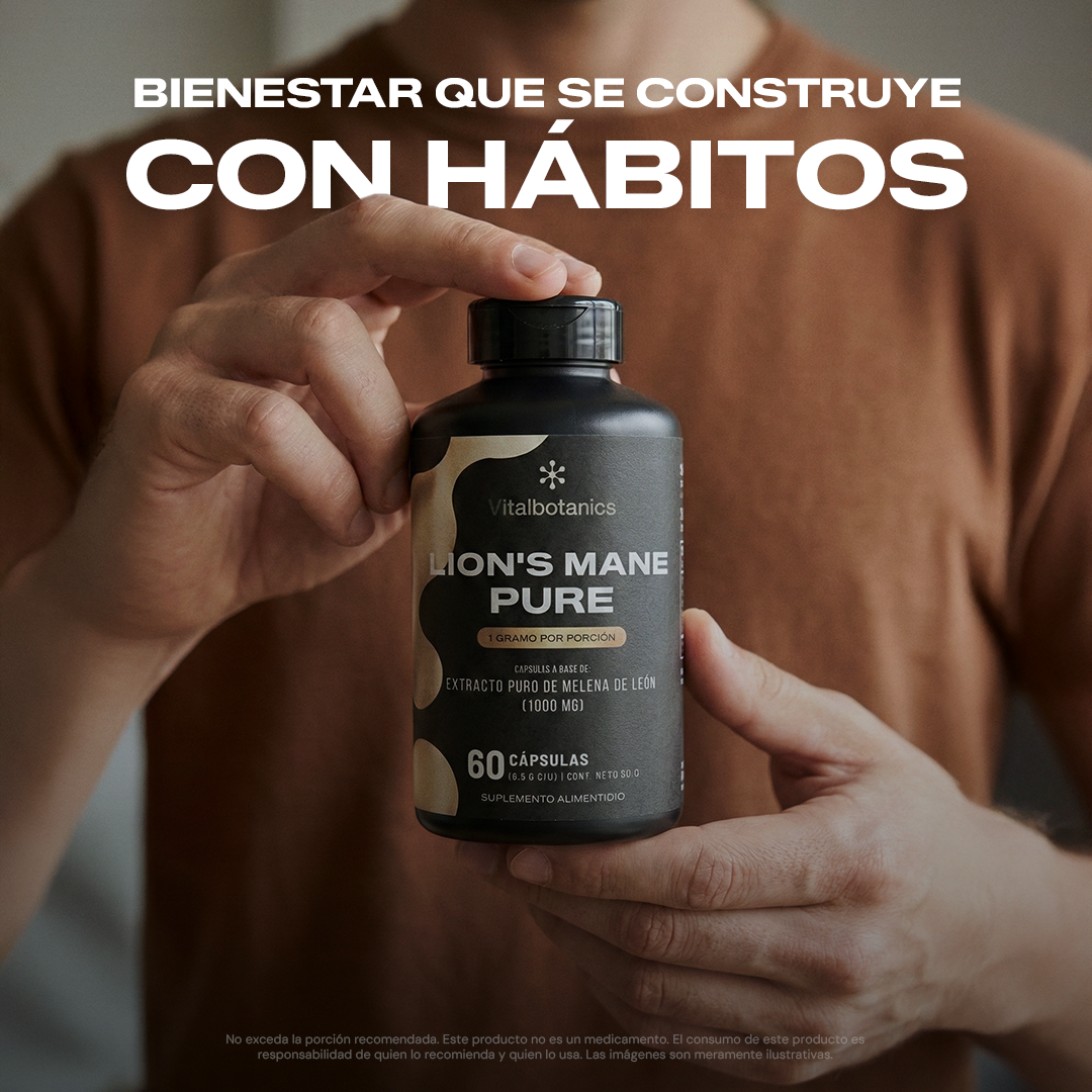 Ingredientes Lion’s Mane Pure Vitalbotanics – Hericium erinaceus de origen natural