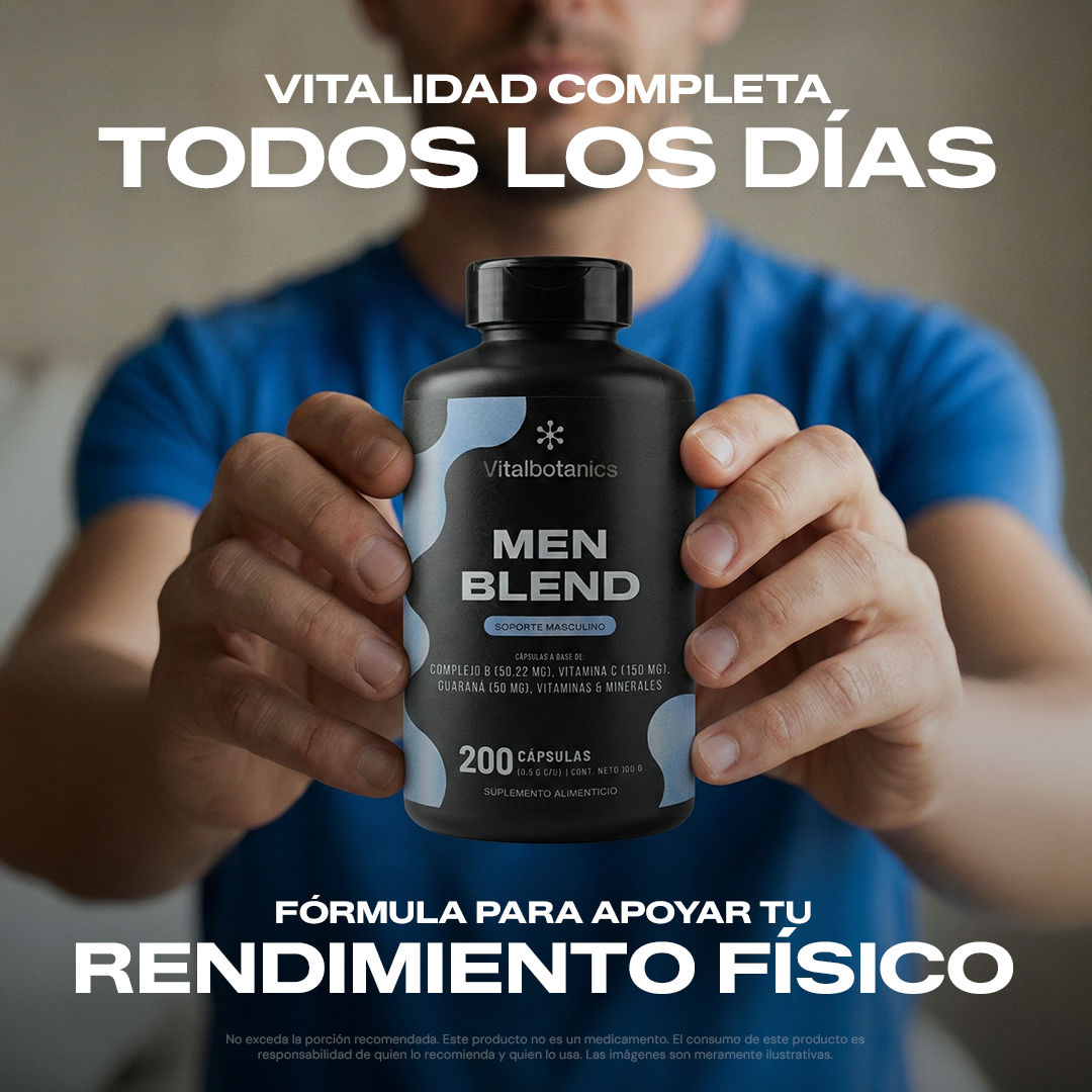 Transparencia ingredientes Men Blend 200 cápsulas Vitalbotanics – 10 activos masculinos