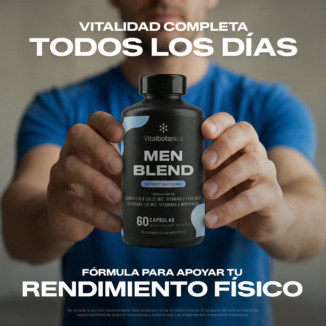 Ingredientes Men Blend Vitalbotanics – Creatina, Guaraná, Zinc, Selenio y Vitaminas B