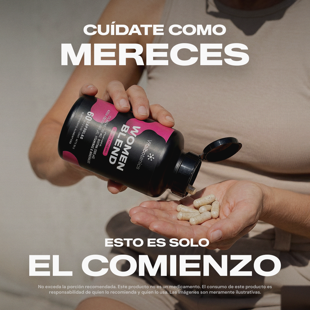 Ingredientes Women Blend Vitalbotanics – Colágeno, Moringa, Magnesio y Calcio natural