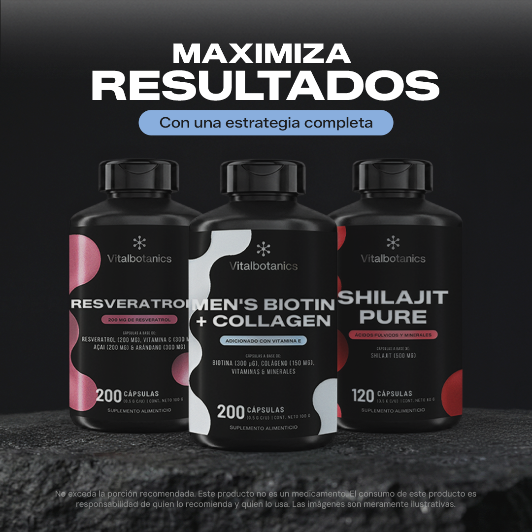 Bundle Men’s Biotin + Collagen Vitalbotanics – combina con otros suplementos para hombre