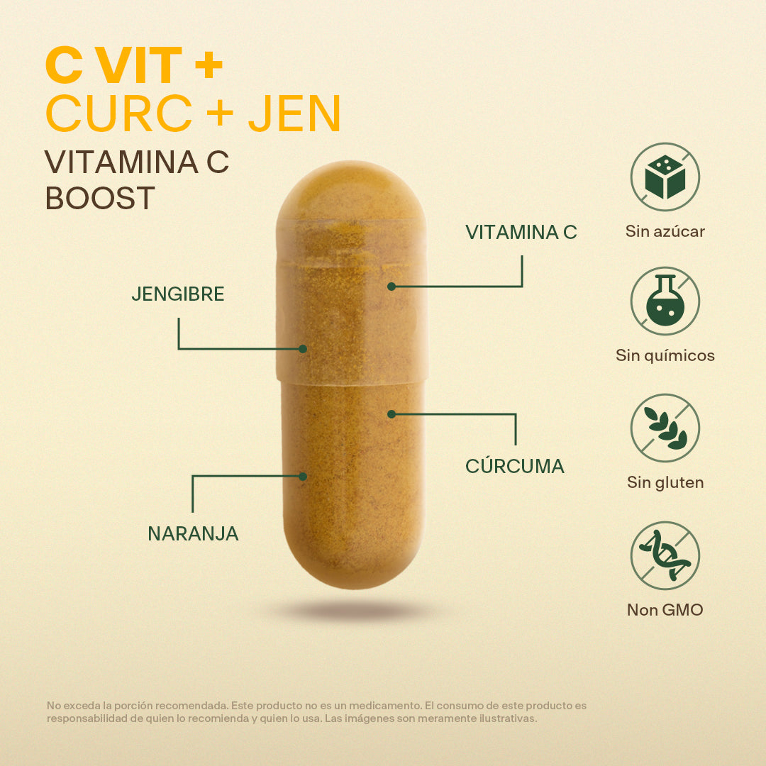 Complejo Vitamina C, Jengibre en Cápsulas - VitalBotanics