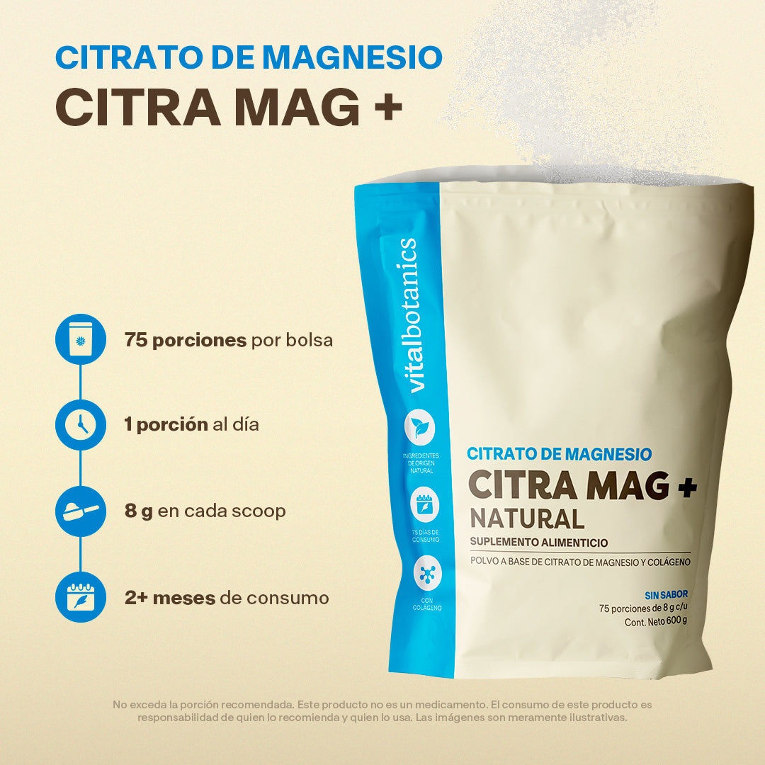 Citrato De Magnesio en Polvo Sabor Natural