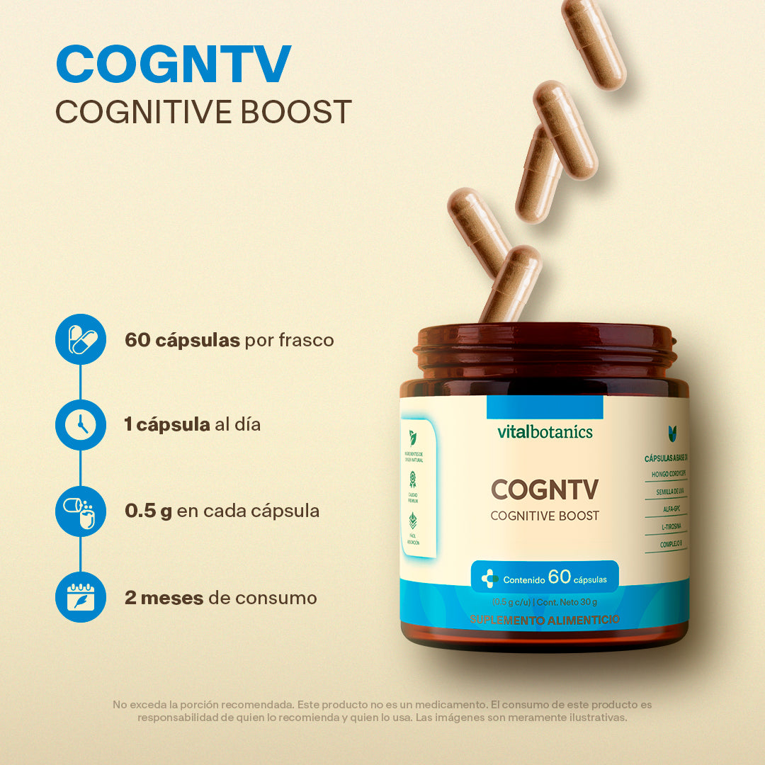 Cogntv | Nootropicos en cápsulas (60 cápsulas) - VitalBotanics