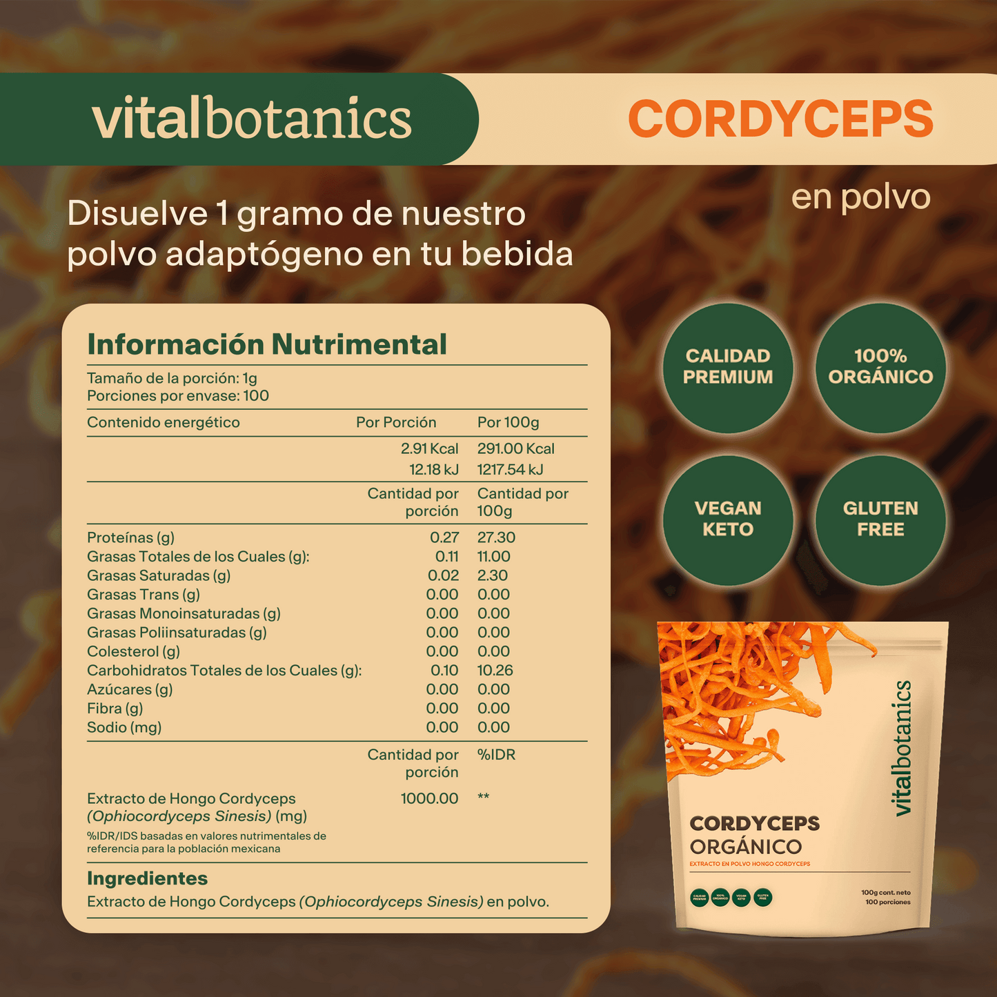 HONGO CORDYCEPS | Hongo Cordyceps | EXTRACTO PURO DE HONGO CORDYCEPS