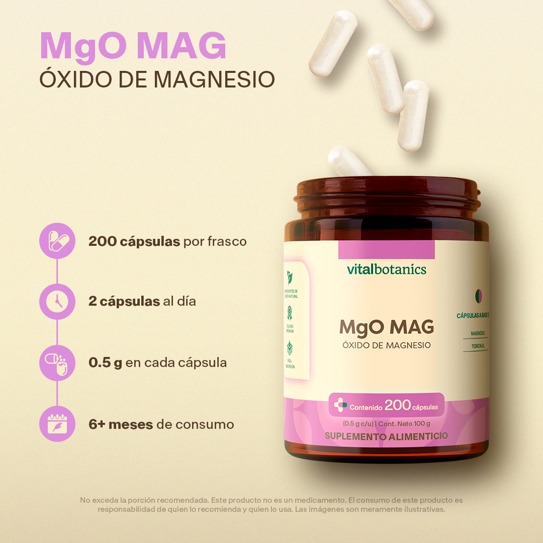 Óxido De Magnesio en Cápsulas - VitalBotanics