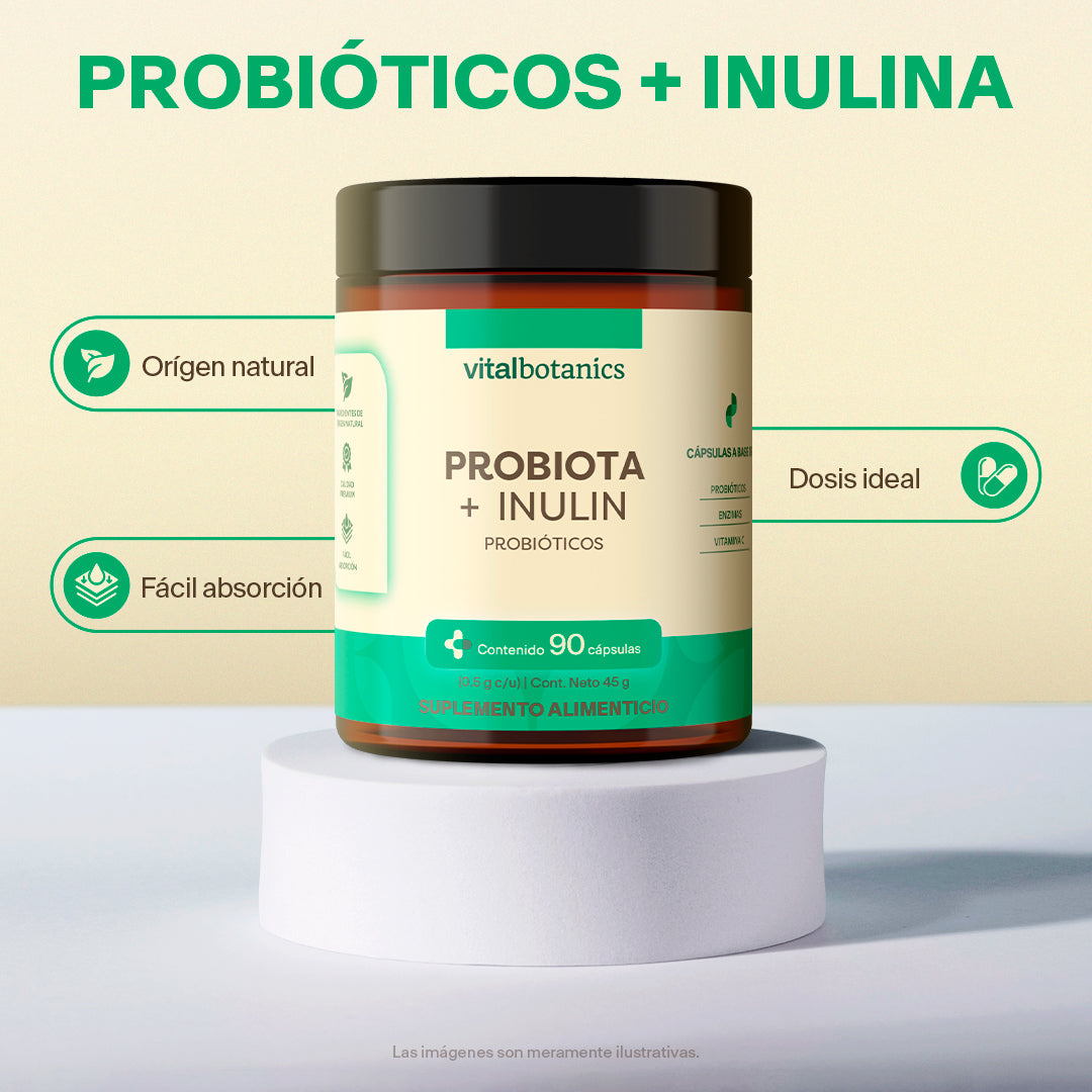 PROBIOTA + INULIN | Probióticos e Inulina de Agave – 90 Cápsulas