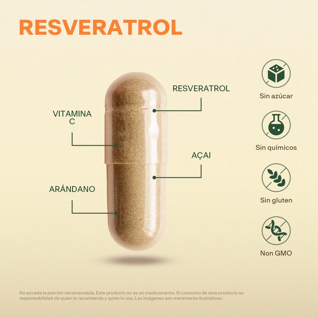 Resveratrol + Acai (60 cápsulas) - VitalBotanics