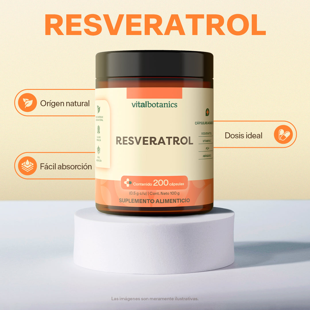RESVERATROL | Arándano, Açaí y Vitamina C – 200 Cápsulas Antioxidante
