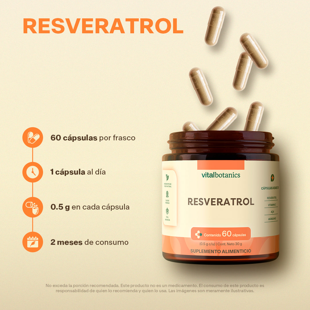 Resveratrol + Acai (60 cápsulas) - VitalBotanics
