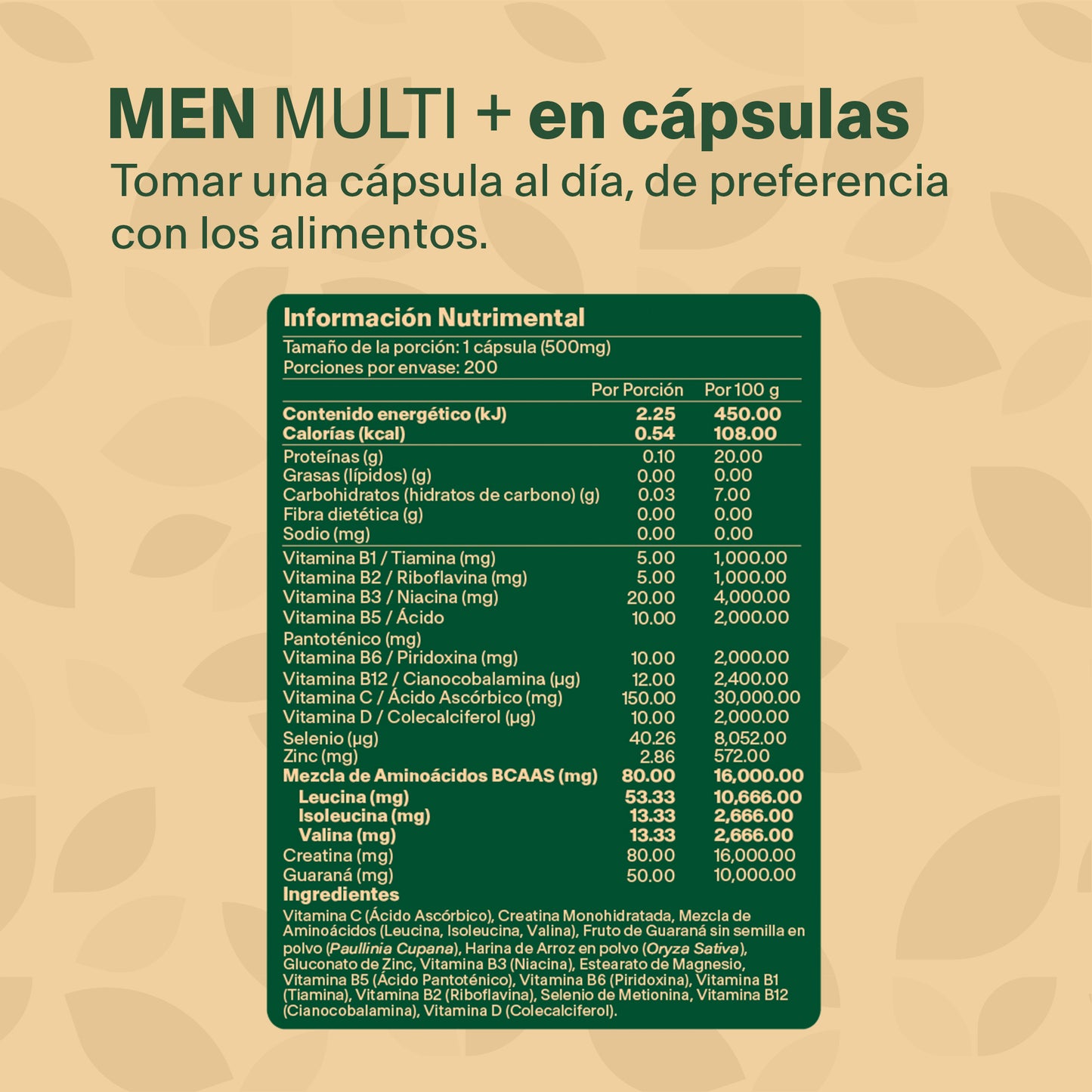 Men Multi Vitamin+ | Multivitamínico para hombre, BCAAS, Creatina y Complejo de Vitaminas B