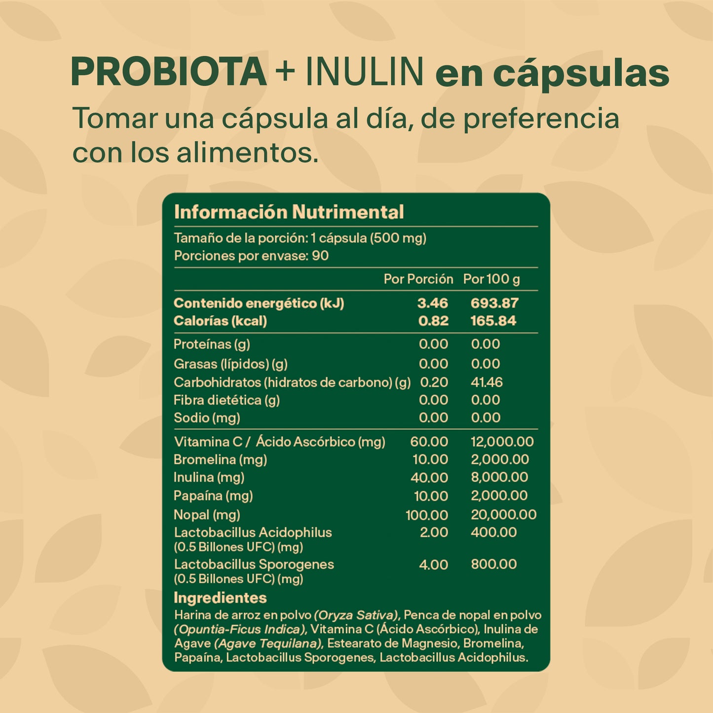PROBIOTA + INULIN | Probióticos 60 Billion CFU
