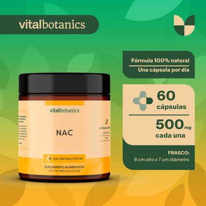 NAC | N-Acetilcisteína 60 Cápsulas de 500 mg