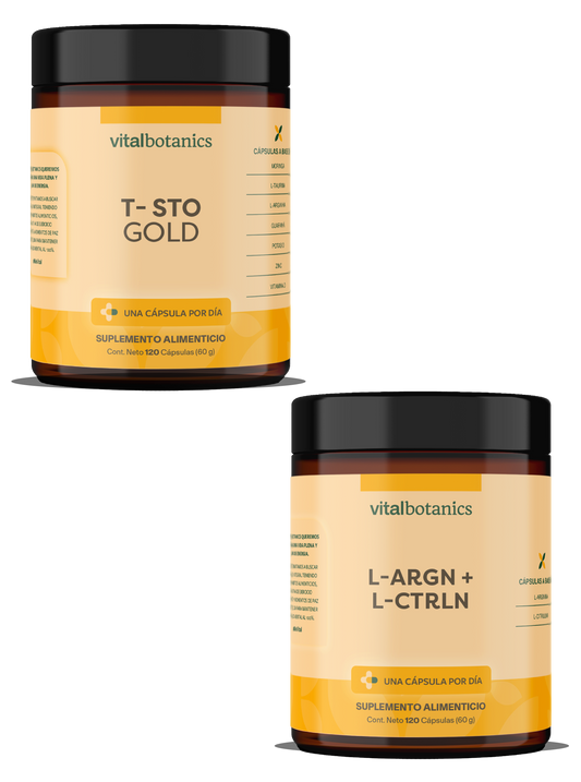 KIT PERFECT DUO MEN | POTENCIALIZADOR | T-STO GOLD, L-ARGININA + L-CITRULINA