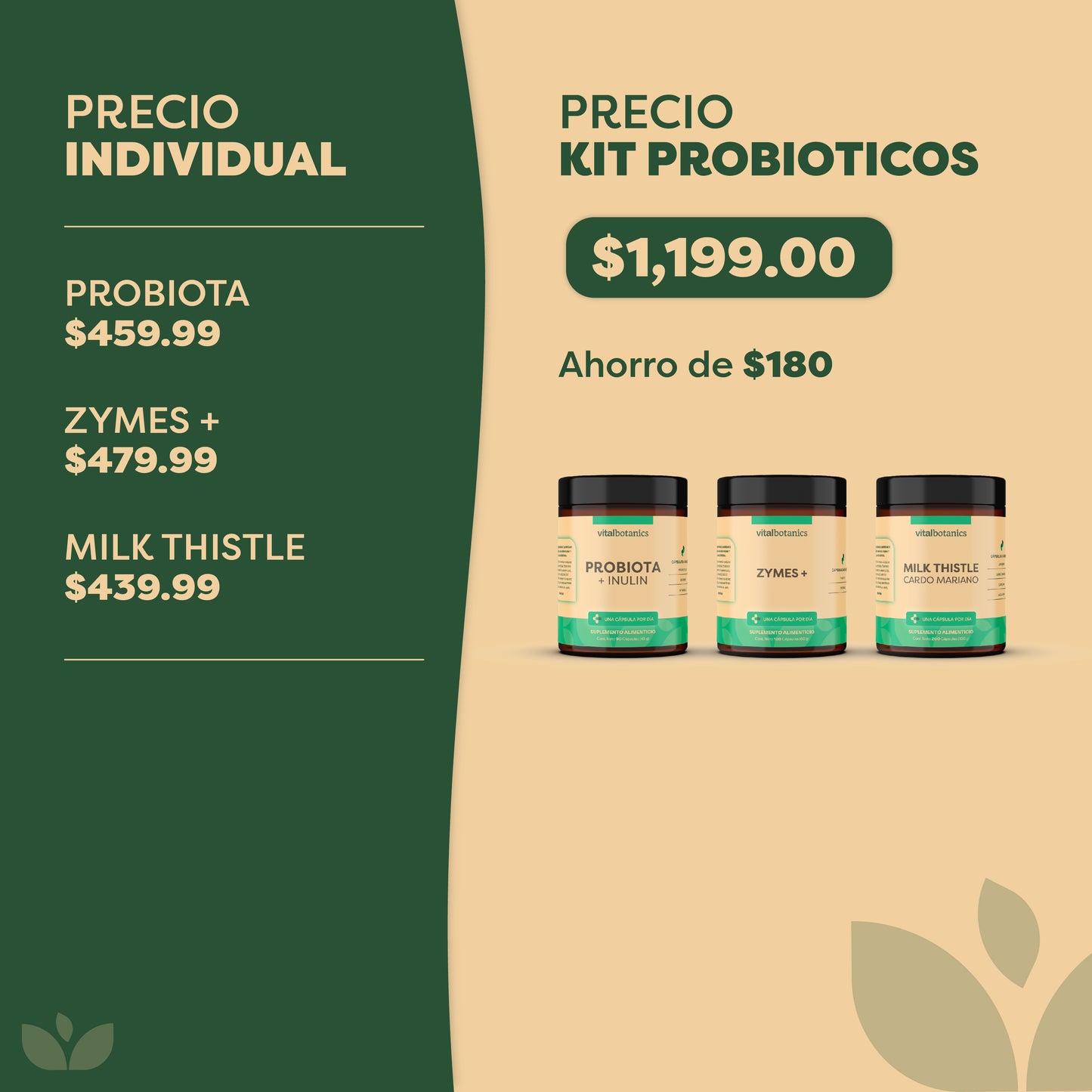 KIT PROBIÓTICOS | PROBIOTA + INULIN , ZYMES +, MILK THISTLE CARDO MARIANO