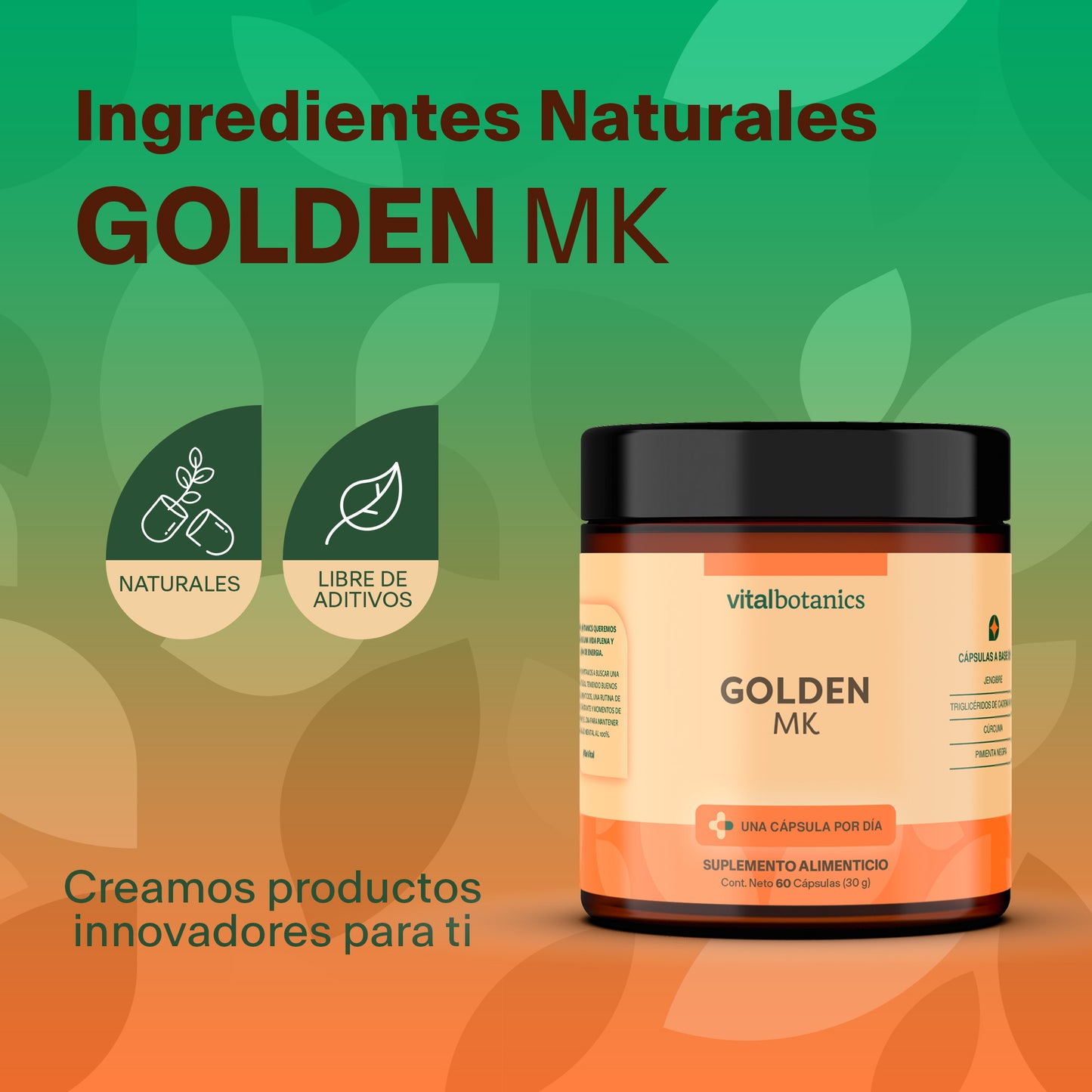 GOLDEN MK |Cúrcuma, Jengibre, Pimienta y Aceite de Coco