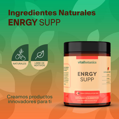 ENRGY SUPP| Vitamina C, Café Verde y Guaraná con 120 Cápsulas de 500 mg