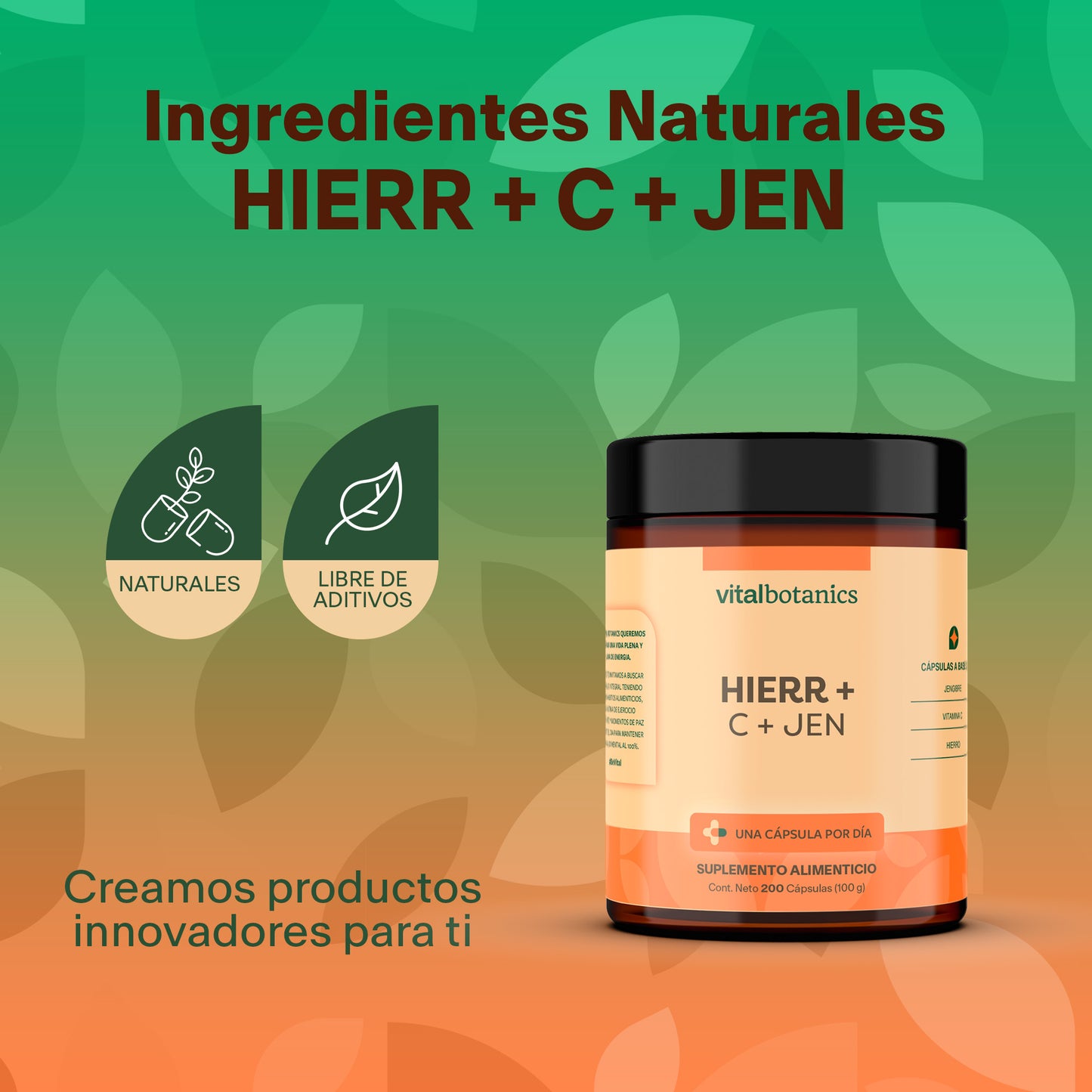 Hierro + Vitamina C | 200 cápsulas de 500mg