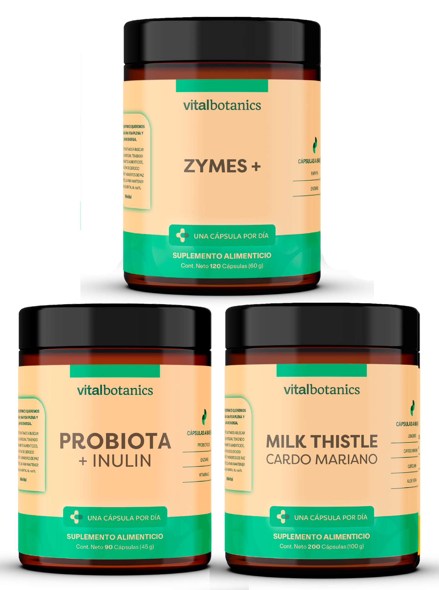 KIT PROBIÓTICOS | PROBIOTA + INULIN , ZYMES +, MILK THISTLE CARDO MARIANO