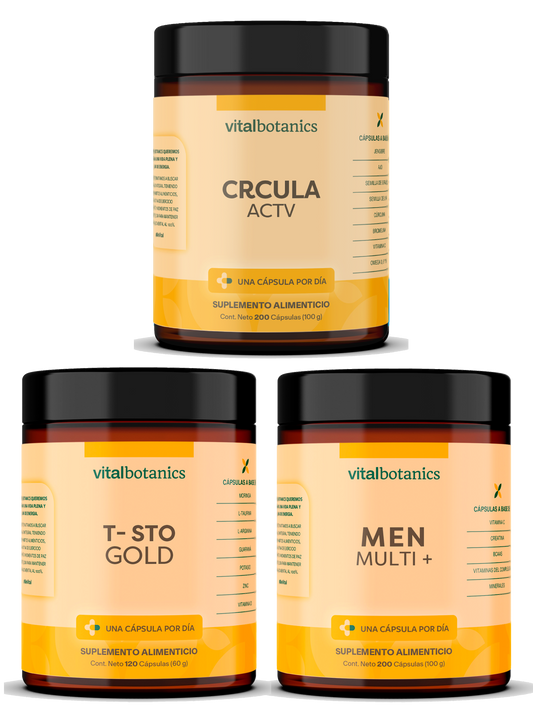 KIT MEN INTEGRAL | POTENCIALIZADOR | T-STO GOLD, CRCULA ACTV, MEN MULTI +