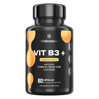 Vit B3+ | Vitamina B3 Niacina con Ajo - VitalBotanics