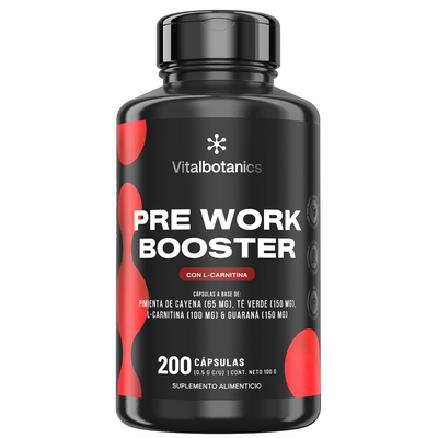 Pre Work Booster | Guaraná con L-Carnitina y Té Verde - VitalBotanics