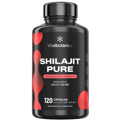Shilajit Pure | Shilajit Puro - 500 mg por Cápsula - VitalBotanics