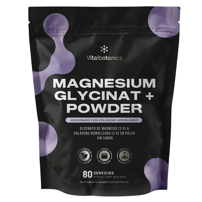 Magnesium Glycinate+ Powder | Glicinato de Magnesio con Colágeno - VitalBotanics
