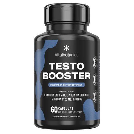Testo Booster Vitalbotanics 60 cápsulas – Moringa, L-Arginina y Guaraná para hombres