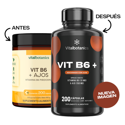 Vit B6+ | Vitamina B6 Piridoxina con Ajo en Cápsulas