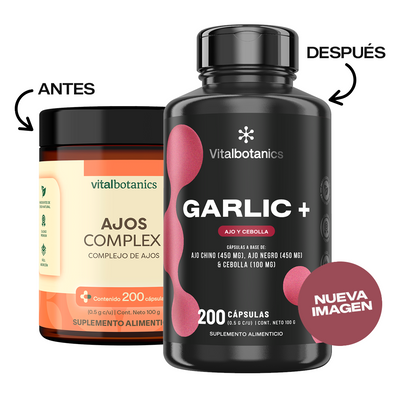 GARLIC + Ajo Chino, Ajo Negro y Cebolla | 200 Cápsulas
