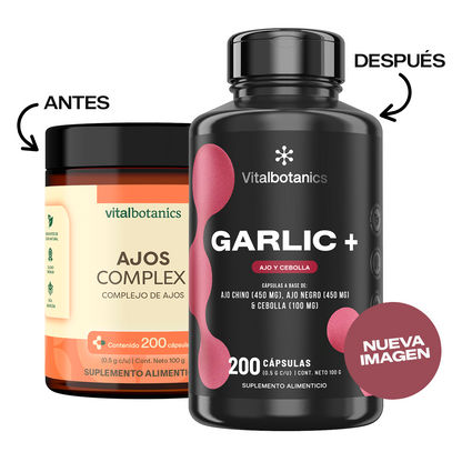 GARLIC + Ajo Chino, Ajo Negro y Cebolla | 200 Cápsulas