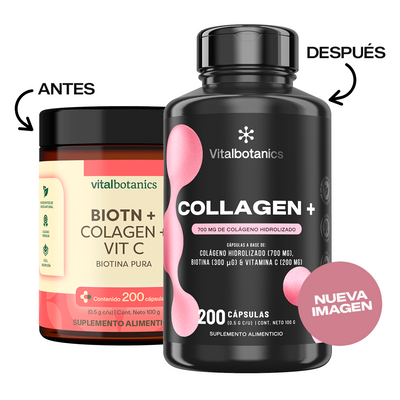 Collagen+ | Colágeno Hidrolizado con Vitamina C y Biotina en Cápsulas