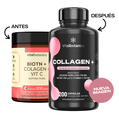 Collagen+ | Colágeno Hidrolizado con Vitamina C y Biotina en Cápsulas